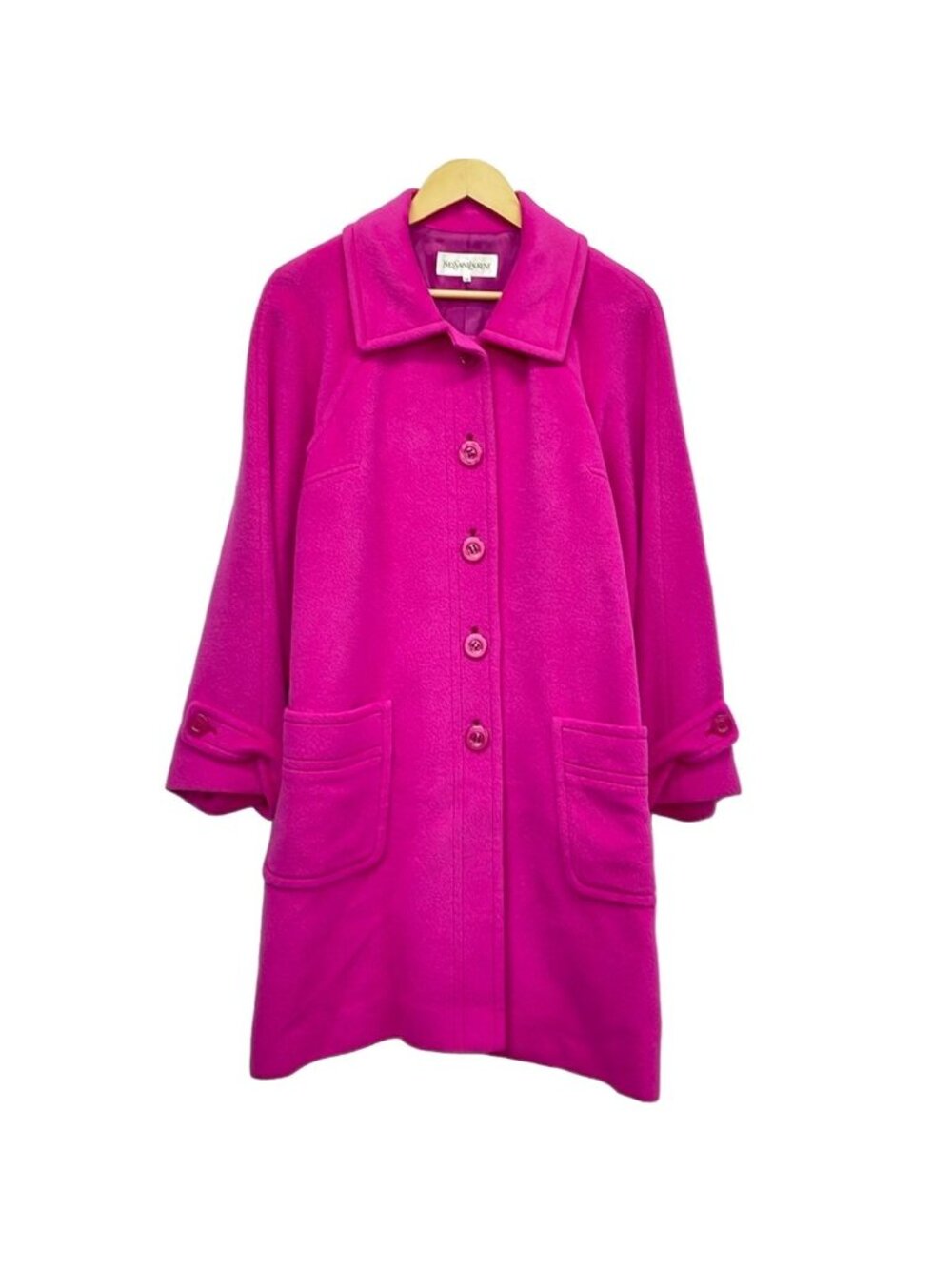 Saint Laurent Coat M Pink Long Sleeve Winter 38 - Picture 1 of 5